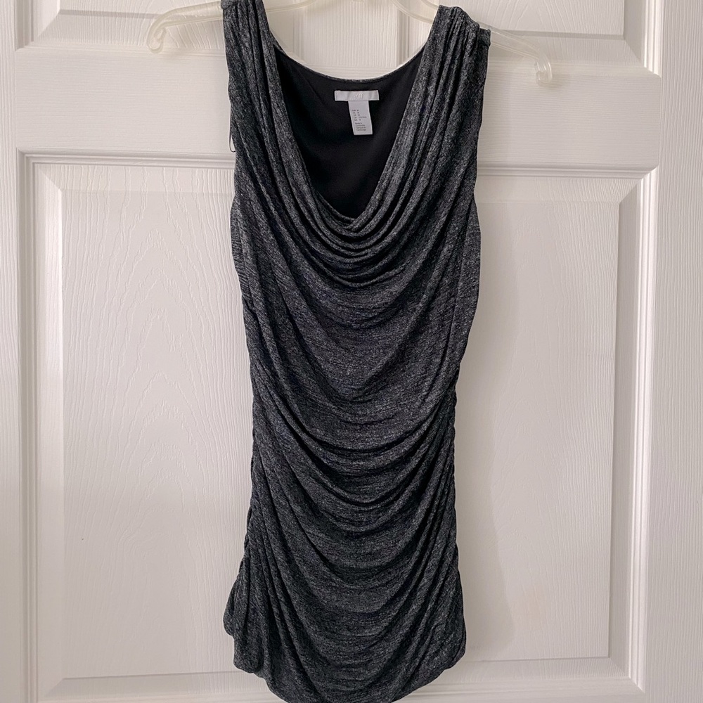 H&M ruched top heather grey